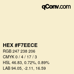 Color code: HEX #F7EECE | qconv.com