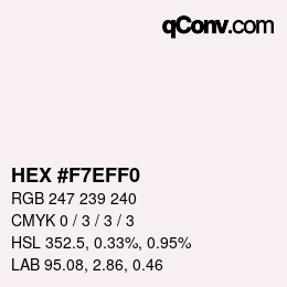 Color code: HEX #F7EFF0 | qconv.com