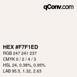 Color code: HEX #F7F1ED | qconv.com