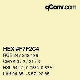 カラーコード: HEX #F7F2C4 | qconv.com