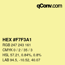 カラーコード: HEX #F7F3A1 | qconv.com