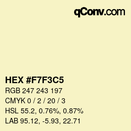 Color code: HEX #F7F3C5 | qconv.com