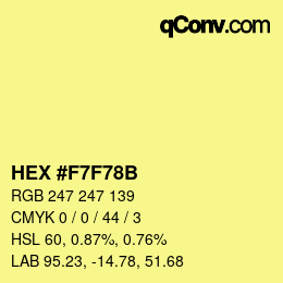 Color code: HEX #F7F78B | qconv.com