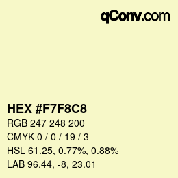 Color code: HEX #F7F8C8 | qconv.com