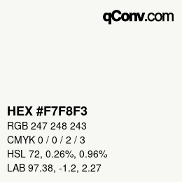 カラーコード: HEX #F7F8F3 | qconv.com