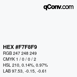 Código de color: HEX #F7F8F9 | qconv.com