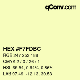 颜色代码: HEX #F7FDBC | qconv.com