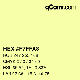 カラーコード: HEX #F7FFA8 | qconv.com