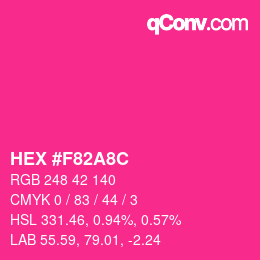 Color code: HEX #F82A8C | qconv.com