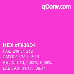 Farbcode: HEX #F836D4 | qconv.com
