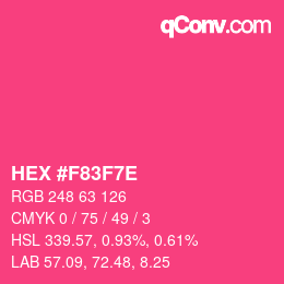Color code: HEX #F83F7E | qconv.com