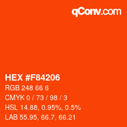 Color code: HEX #F84206 | qconv.com