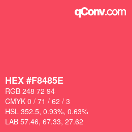 Código de color: HEX #F8485E | qconv.com
