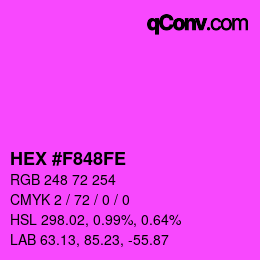 Color code: HEX #F848FE | qconv.com