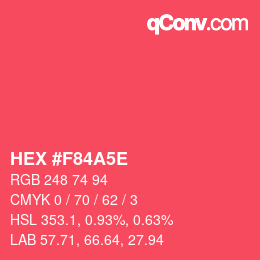 Color code: HEX #F84A5E | qconv.com