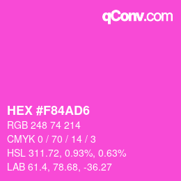 Color code: HEX #F84AD6 | qconv.com