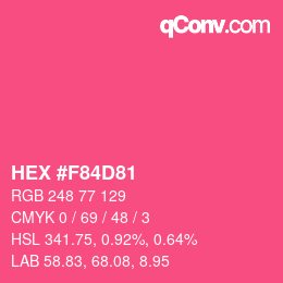 Farbcode: HEX #F84D81 | qconv.com