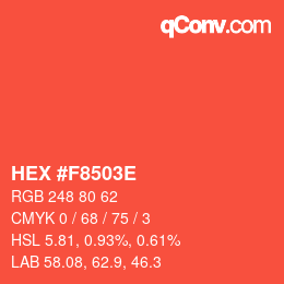 Color code: HEX #F8503E | qconv.com