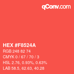 Color code: HEX #F8524A | qconv.com