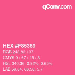 Color code: HEX #F85389 | qconv.com
