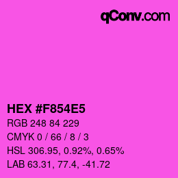 颜色代码: HEX #F854E5 | qconv.com