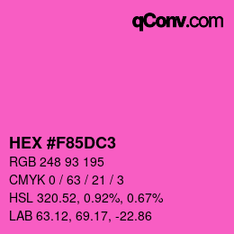 Farbcode: HEX #F85DC3 | qconv.com