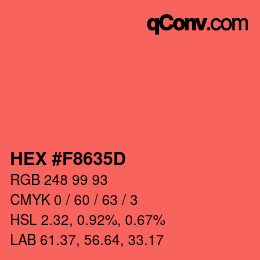 Color code: HEX #F8635D | qconv.com