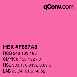 カラーコード: HEX #F867A8 | qconv.com