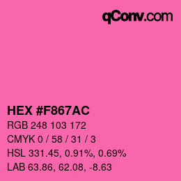 Color code: HEX #F867AC | qconv.com