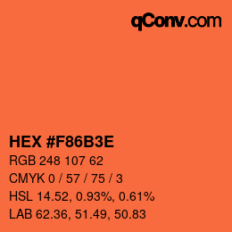 Color code: HEX #F86B3E | qconv.com
