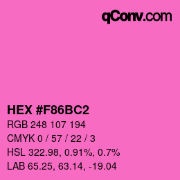 カラーコード: HEX #F86BC2 | qconv.com