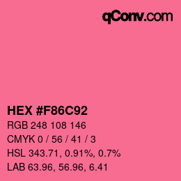 Color code: HEX #F86C92 | qconv.com