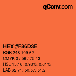 Color code: HEX #F86D3E | qconv.com