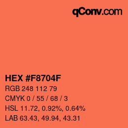 Color code: HEX #F8704F | qconv.com