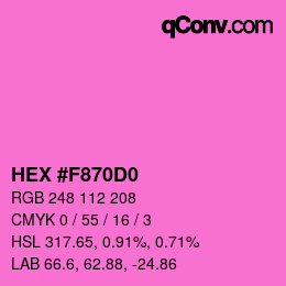 Color code: HEX #F870D0 | qconv.com