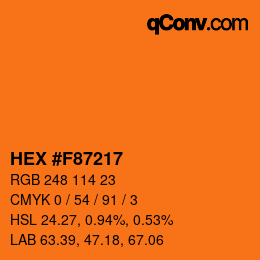 Color code: HEX #F87217 | qconv.com