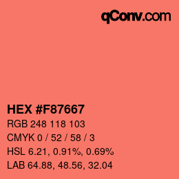 Color code: HEX #F87667 | qconv.com