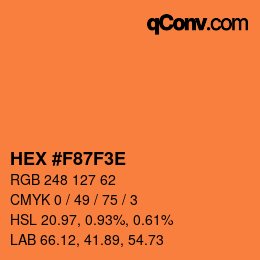 Color code: HEX #F87F3E | qconv.com