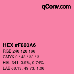 颜色代码: HEX #F880A6 | qconv.com