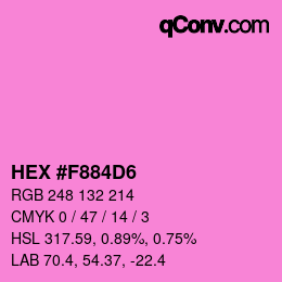 颜色代码: HEX #F884D6 | qconv.com