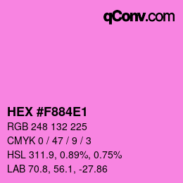 Color code: HEX #F884E1 | qconv.com
