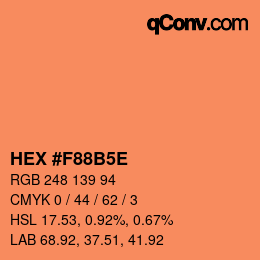 Code couleur: HEX #F88B5E | qconv.com