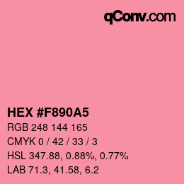 カラーコード: HEX #F890A5 | qconv.com