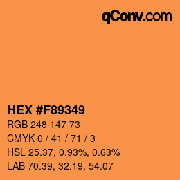 カラーコード: HEX #F89349 | qconv.com