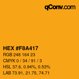 Color code: HEX #F8A417 | qconv.com