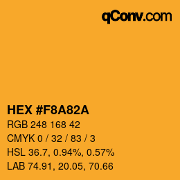 カラーコード: HEX #F8A82A | qconv.com