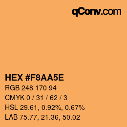 カラーコード: HEX #F8AA5E | qconv.com