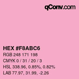 颜色代码: HEX #F8ABC6 | qconv.com
