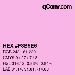 カラーコード: HEX #F8B5E6 | qconv.com
