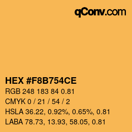 Farbcode: HEX #F8B754CE | qconv.com